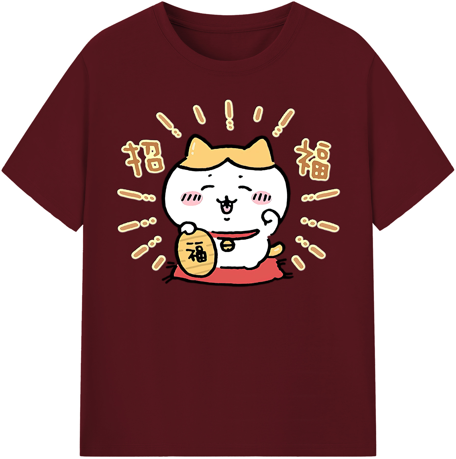 （画像用） ちいかわ ハチワレ Chii-kawa hachiware 綿100％半袖Tシャツ（フロントプリント）